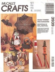 3939 HOLIDAY NAPKIN RING, WINDSOCK, BASKETS HALLOWEEN PATTERN
